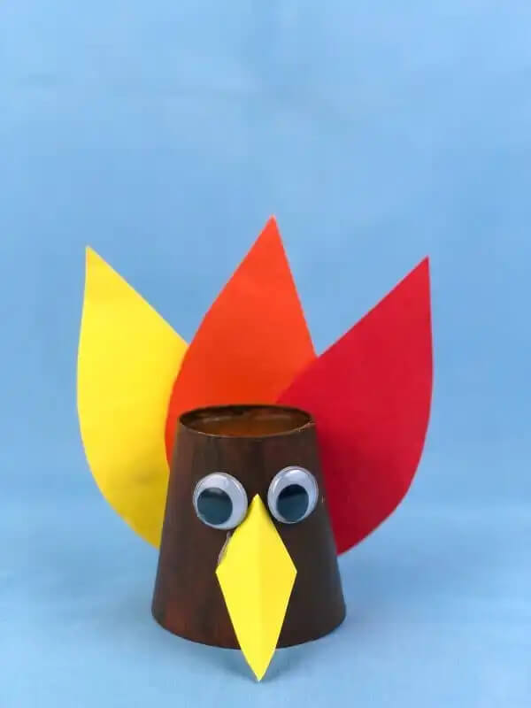 Fun To Make Turkey Craft Using Paper Cup For ThanksgivingPaper Cup Turkey Crafts