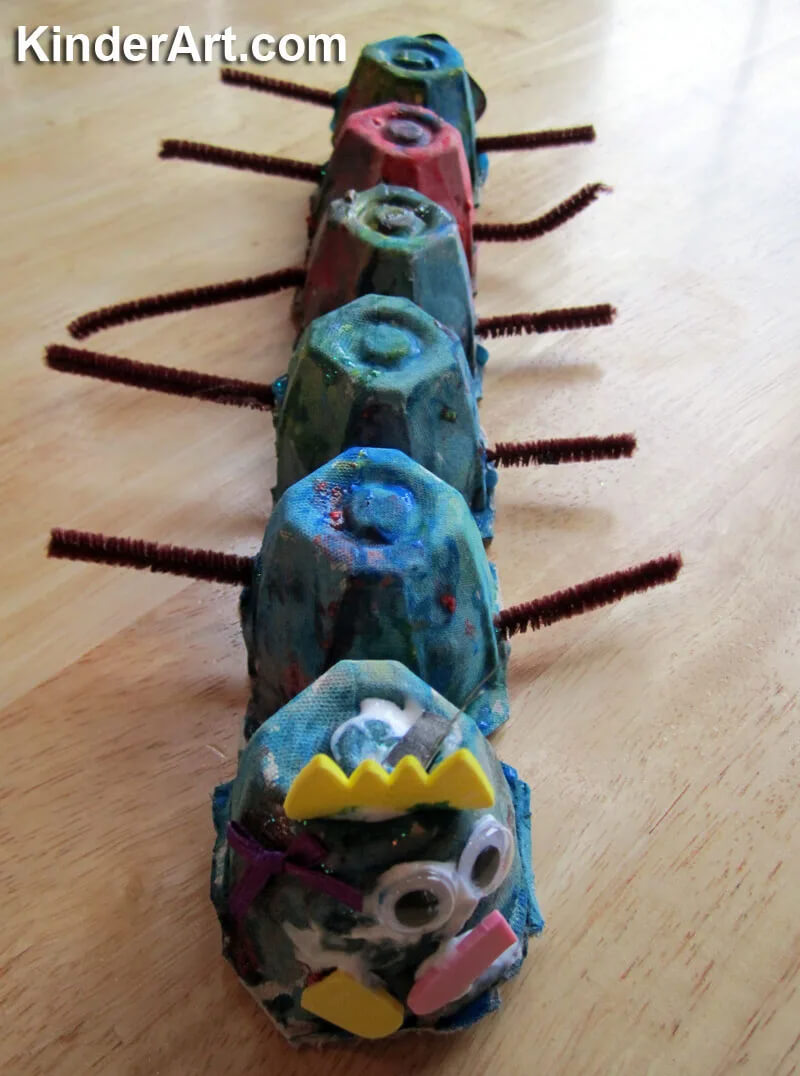 Funky Caterpillar Craft Idea Using Egg CartonCaterpillar Egg Carton Crafts 