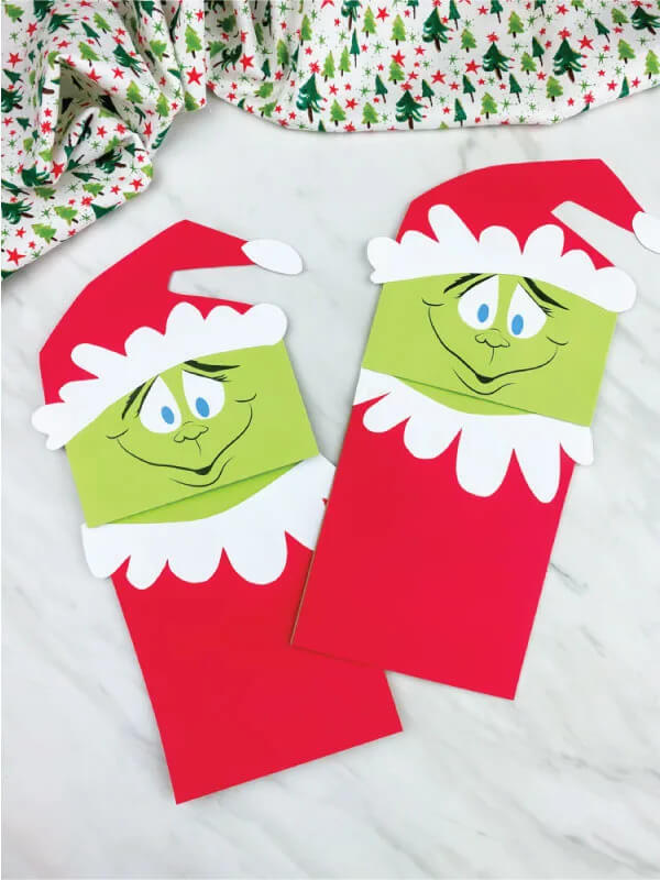 Funky Grinch Paper Bag Craft Idea For Kids On Christmas
