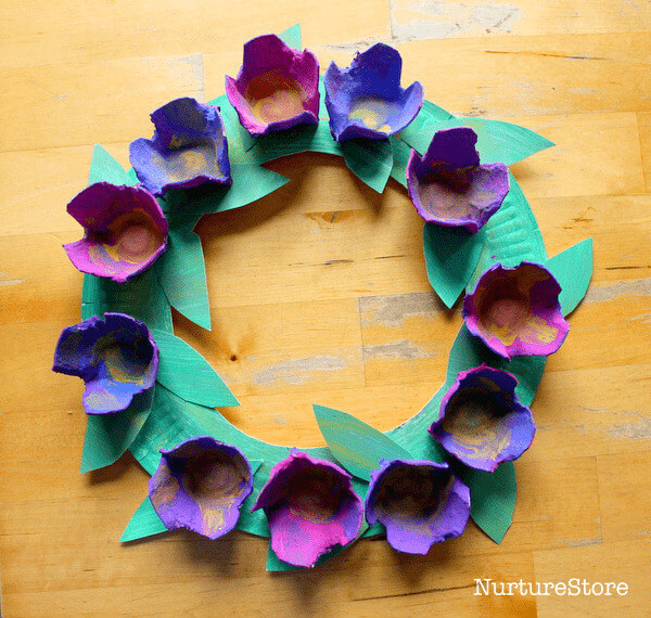 Easy Egg Carton Flower Wreath Crafts For Kids Kids Art & Craft