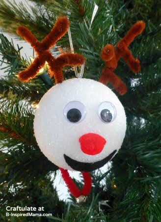 Funky Styrofoam Ball Reindeer Ornament Craft Idea For Christmas