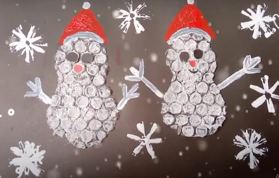 Funny Bubble Wrap Snowman Craft Activity For Kids Bubble Wrap Crafts &amp; Activities for Christmas