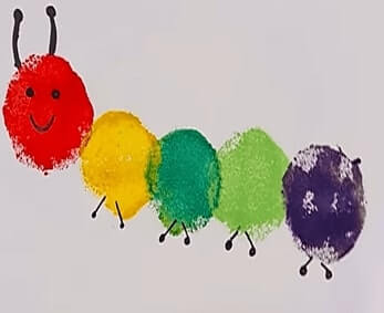 Funny Caterpillar Sponge Painting Craft For ToddlersSummer Painting with Sponge Stamps