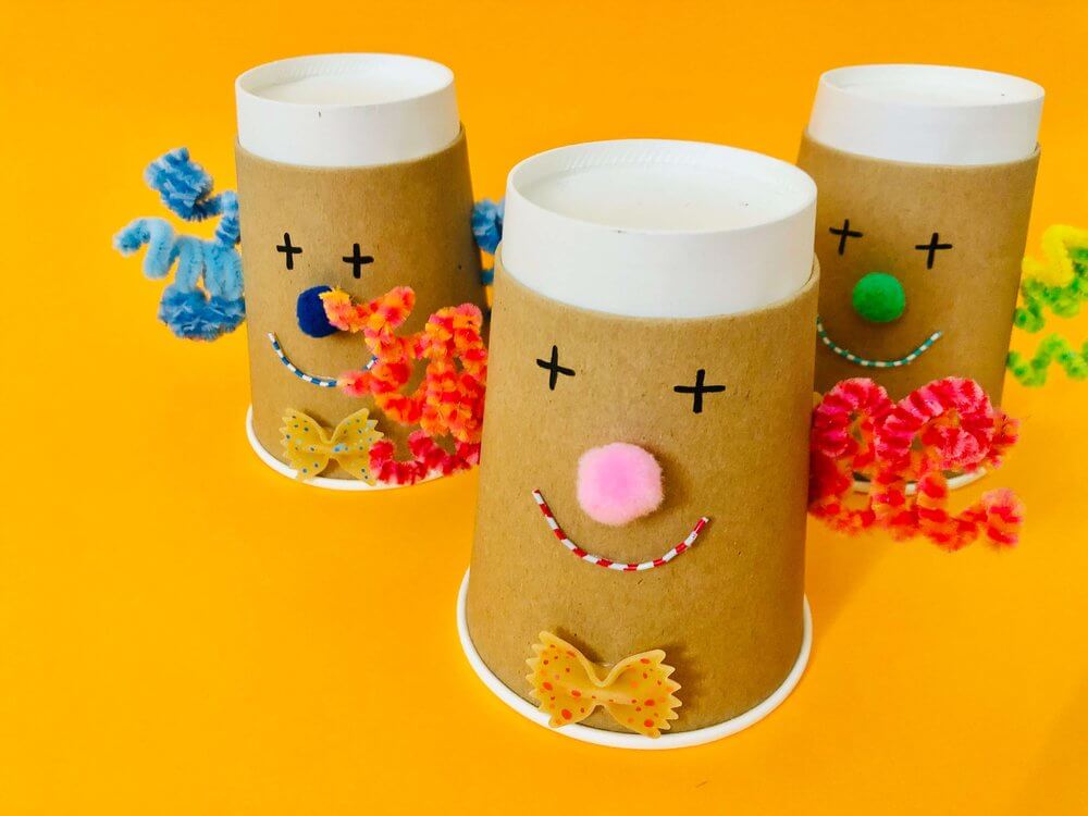 Funny Paper Cup Clown Craft Activity Paper Cup Art &amp; Craft Project For All Ages
