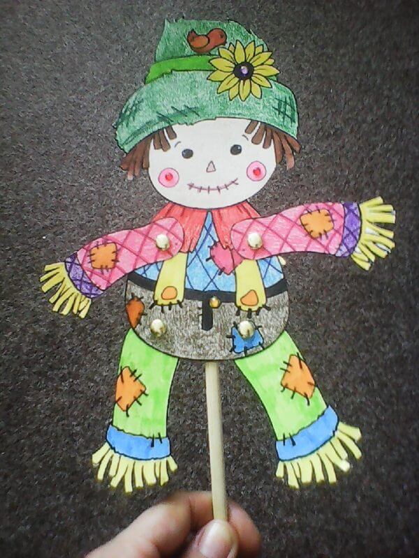 Funny Printable Scarecrow Craft Idea Puppet For Kindergarten Scarecrow Craft Ideas 