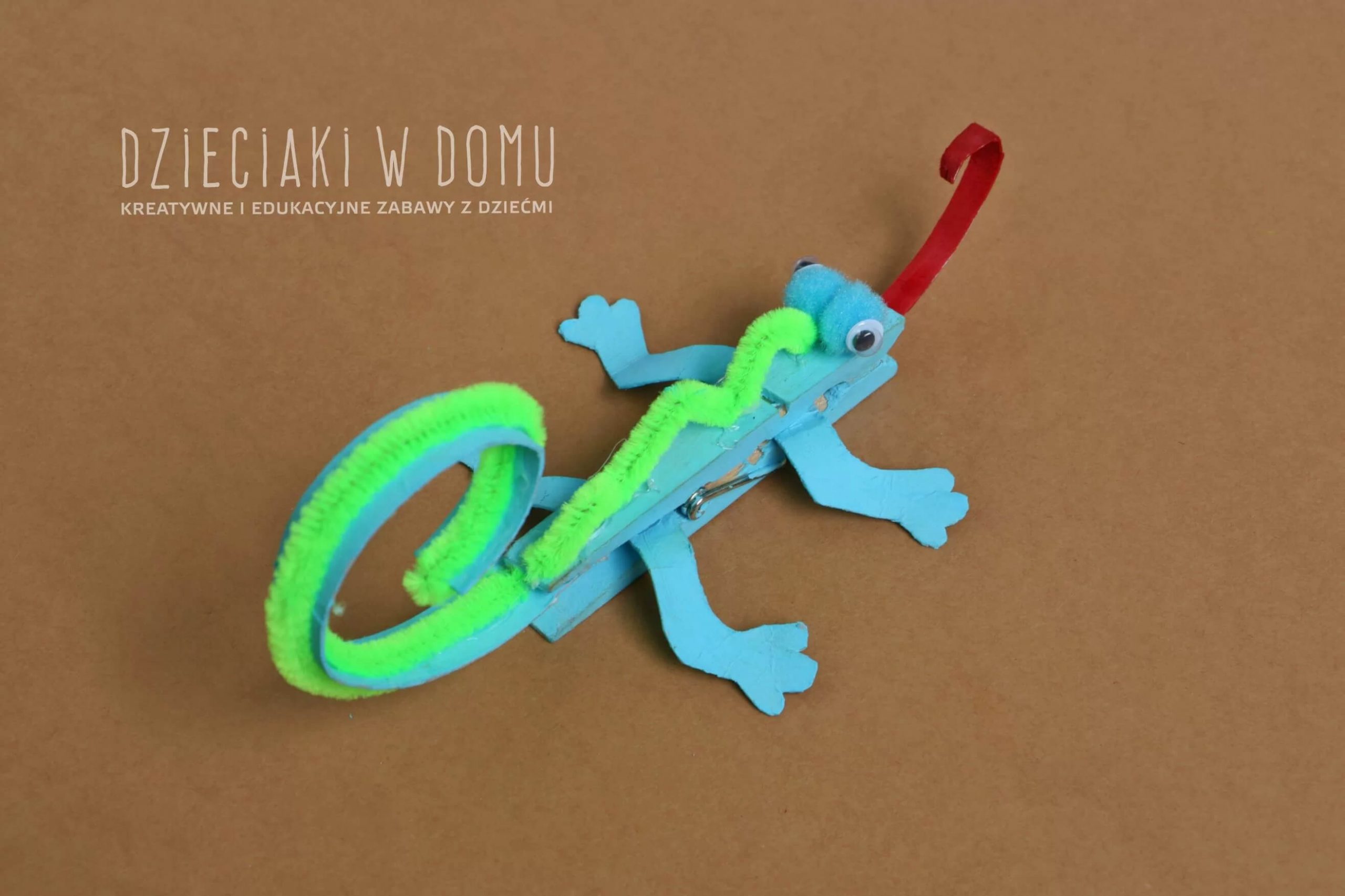 Funny Vibrant Chameleon Clothespin And Pipe Cleaner Craft For Kids
