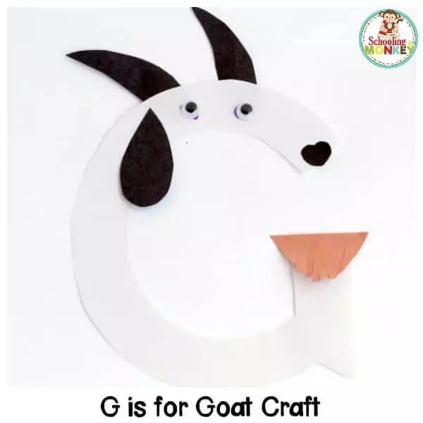 G is For Goat Alphabet Craft With Construction Paper & Googly Eyes Farm Crafts For Kids