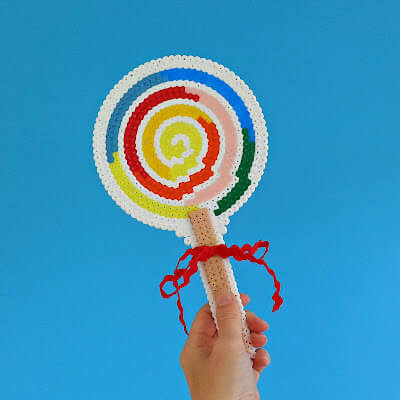 Giant Lollipop Pattern Craft With Colorful Perler BeadsEasy Perler Bead Patterns Anyone Can Do