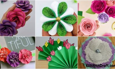 Glitter Paper Flower Craft Ideas