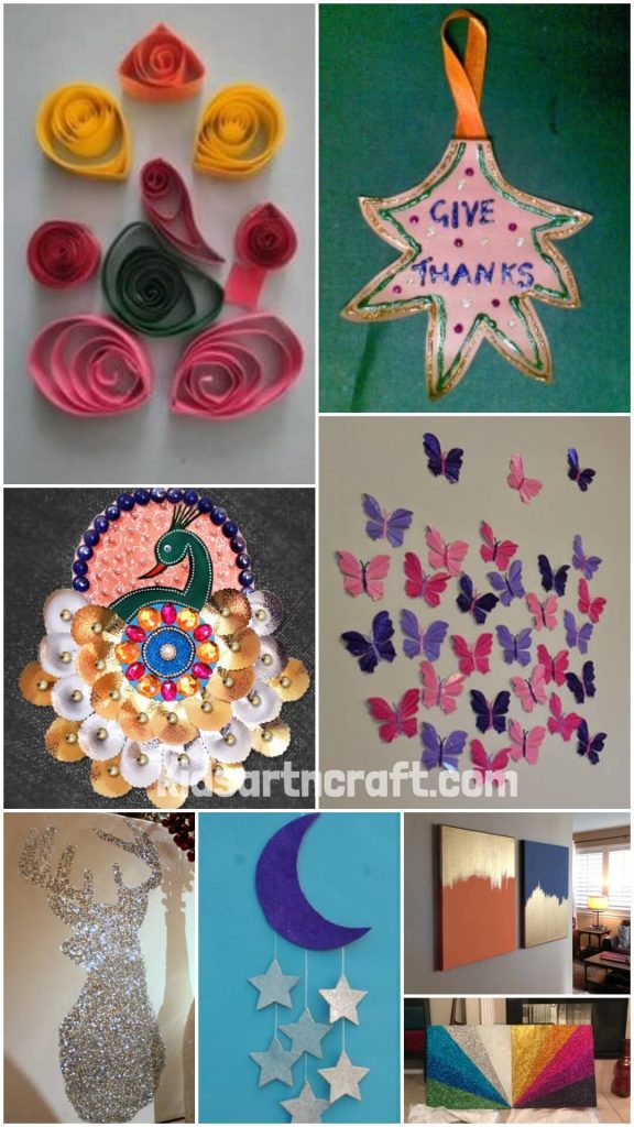 Glitter Paper Wall Hanging Ideas Kids Art & Craft