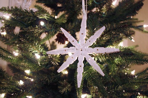 Glittery Clothespin Snowflake Christmas Craft For Kids