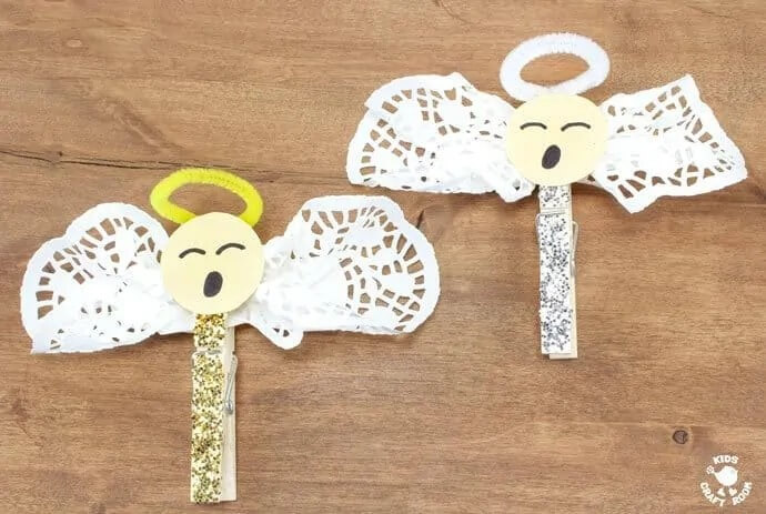Glittery Paper And Clothespin Fairy Craft For Kindergarten Clothespin Crafts for Kindergarten