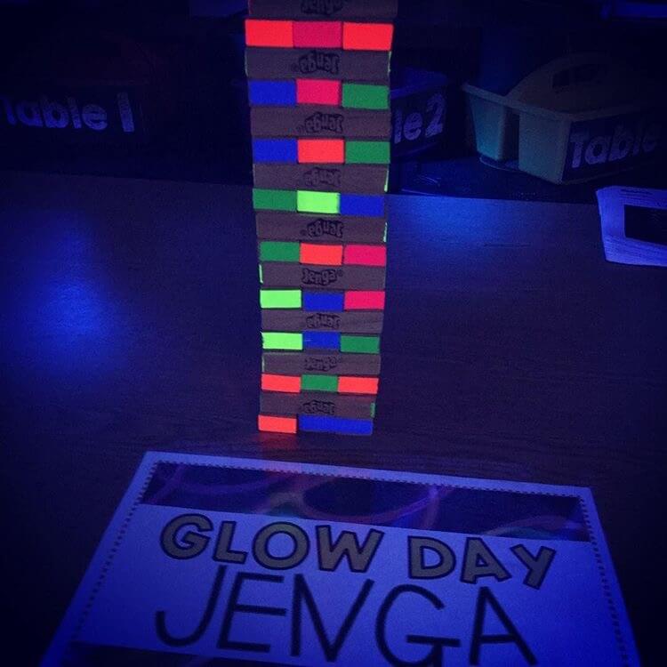 Glow In The Dark Games Jenga Fun Activities Glow in the dark classroom activities