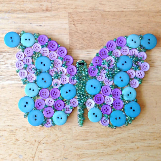 Gorgeous Button Butterfly Craft For PreschoolersEasy Button Craft Ideas