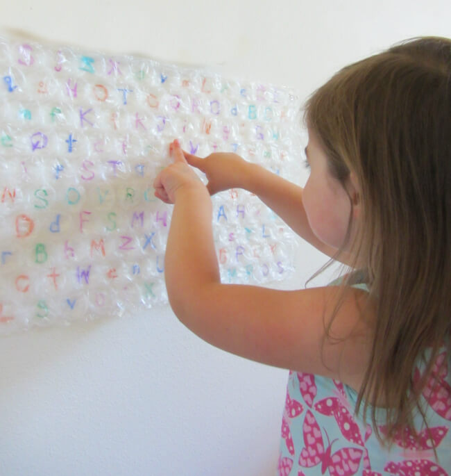 Great Bubble Wrap Letter Recognition Activity For Kids Learning Bubble Wrap Gross Motor Game Activities 