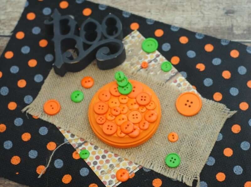 Halloween Pumpkin Decoration Craft At Home Button Pumpkin Crafts for Halloween