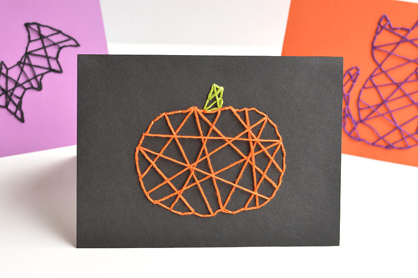 Halloween Pumpkin Thread And Needle Craft For Toddlers Needle And Thread Crafts