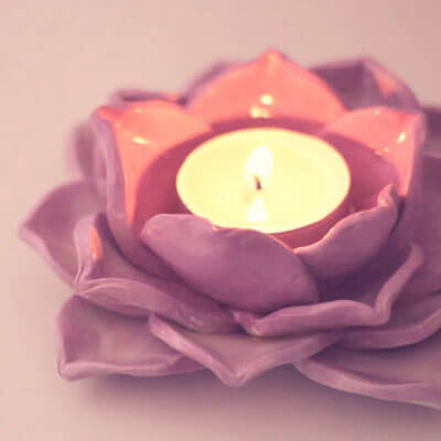 Handmade Adorable Lotus Shaped Candle Holder Using Air Dry Clay DIY Air dry clay candlestick holders