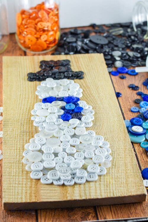 Handmade Button Snowman Art & Craft Idea For Winter