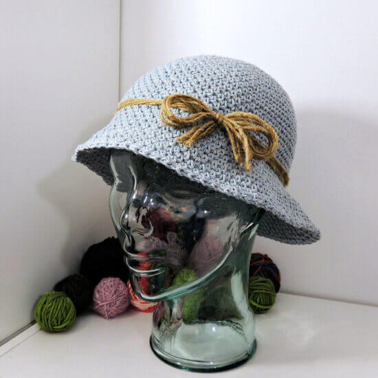 Handmade Denim Look Bucket Hat Using Crochet