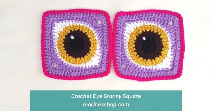 Handmade Eye-Themed Creative Crocheted Granny Squares