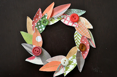 Handmade Fall Wreath Decoration Craft With Paper & Buttons