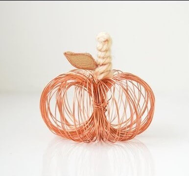 Handmade Floral Wire Mini Pumpkin Craft 