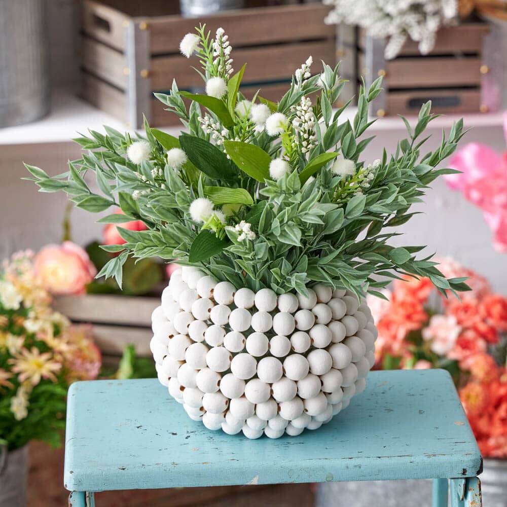 Handmade Flower Vase Craft Tutorial Made With Wood Beads