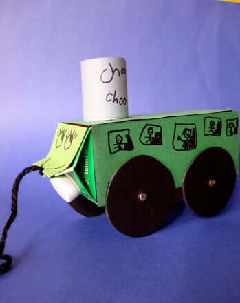 Handmade Milk Carton Train Toy Craft For Kids To Make