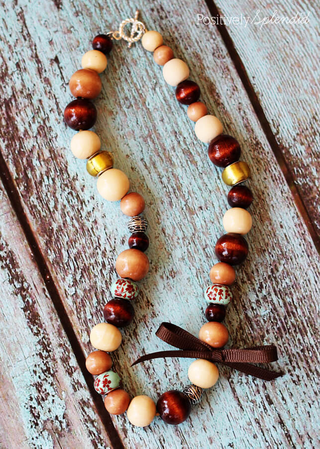 Handmade Necklace Craft Using Wooden Beads DIY Wooden Bead Jewelry Crafts