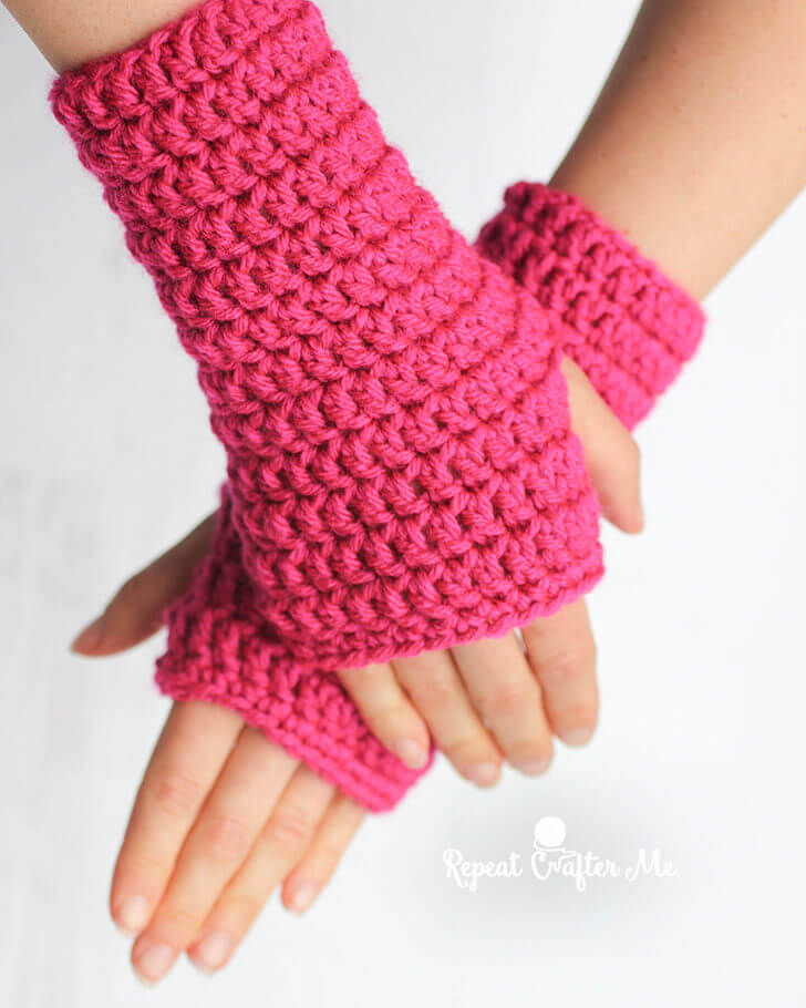 Handmade Pink Gloves For Girls Crochet Fingerless Gloves Patterns 