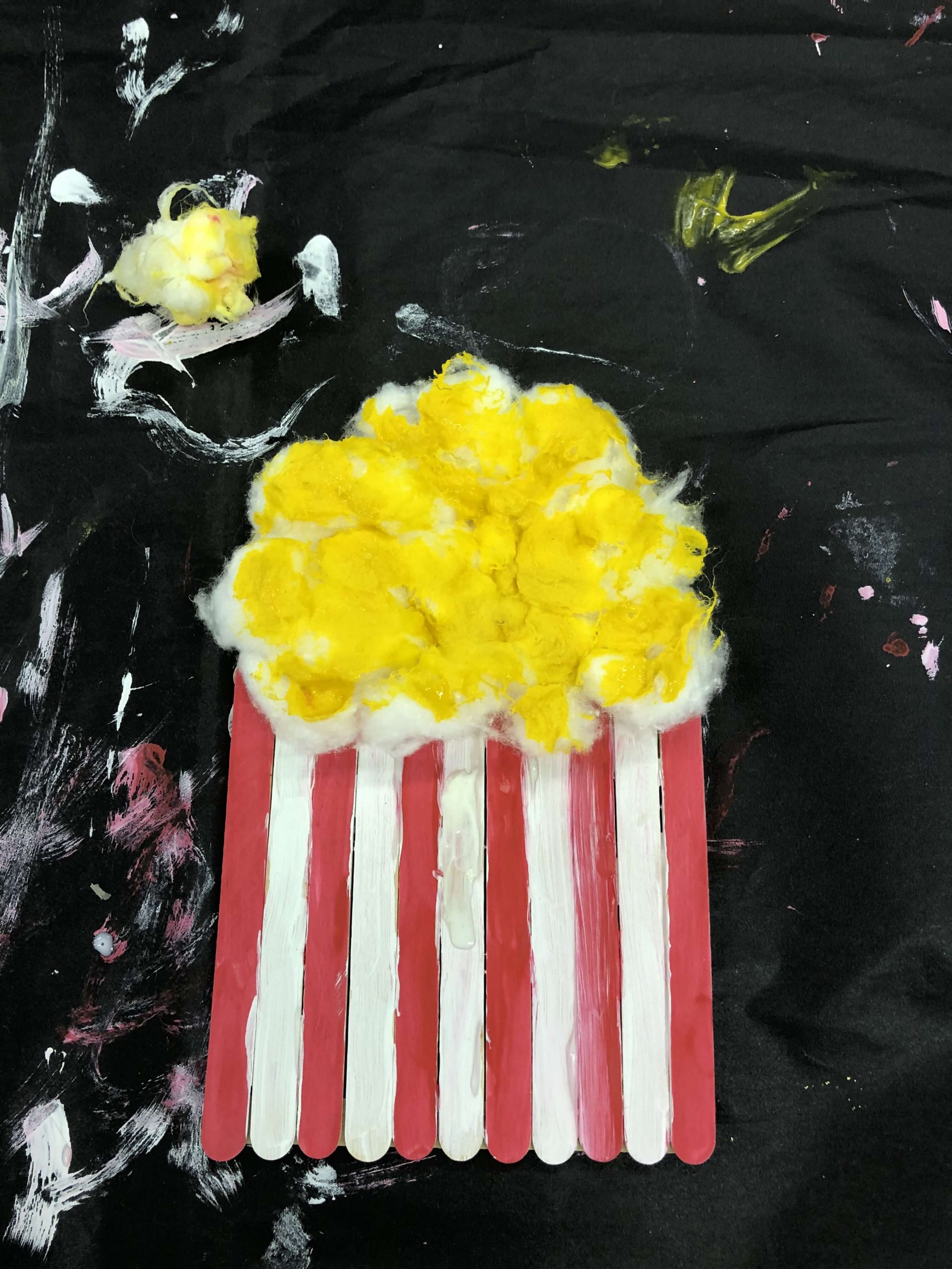 Handmade Popcorn Corn Craft For Kindergartners