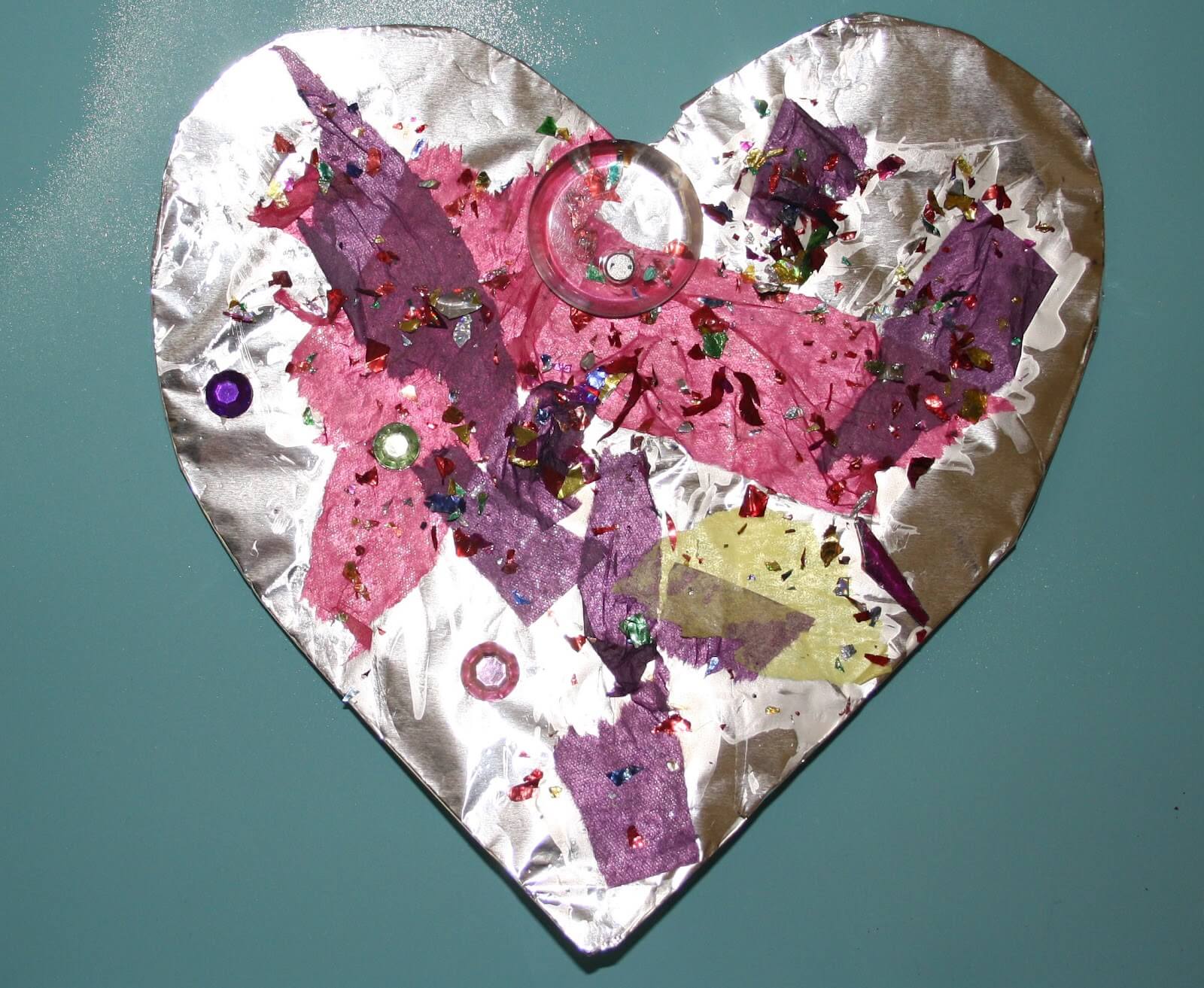 Handmade Pretty Heart Craft Using Aluminium Foil