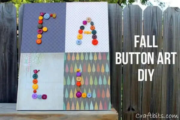 Handmade Wall Art Project With Colorful Buttons