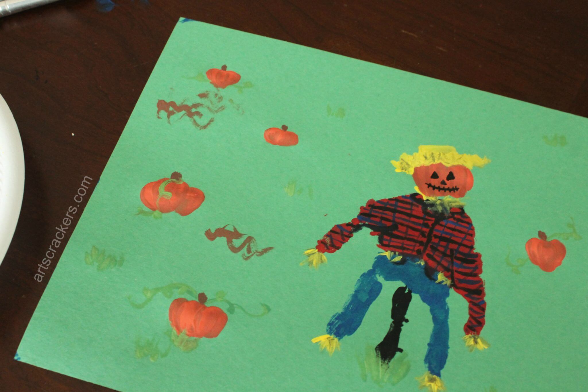 Handprint Scarecrow Art & Crat Idea For Kids Scarecrow Craft Ideas 