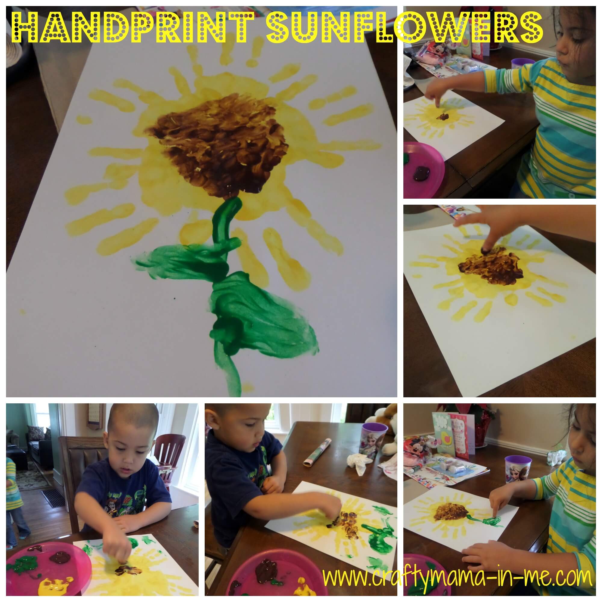 Handprint Sunflowers Craft Activity For PreschoolersMay Day Craft Ideas for Kids