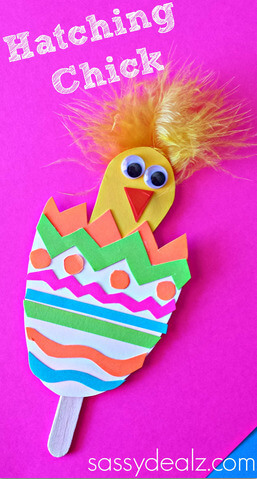 Hatching Chick Craft From Popsicle Sticks For Kids