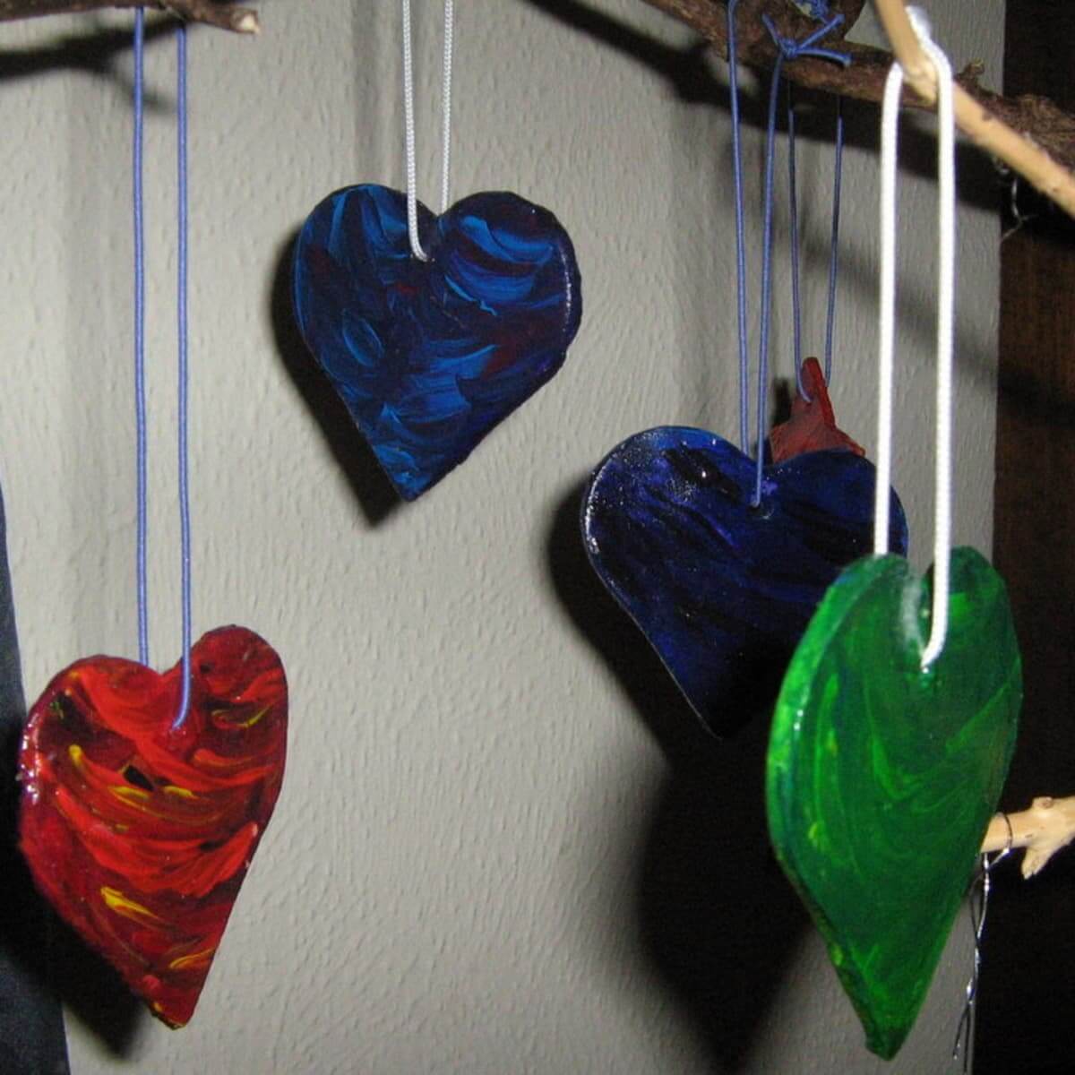 Homemade Christmas Tree Decorative Heart Craft For Kids