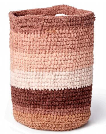 Homemade Easy Striped Crocheted Basket