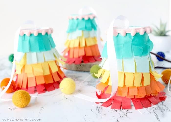 Homemade Mini Pinatas Using Paper Cups For Kindergartners