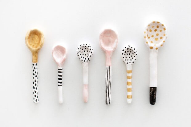Homemade Pretty Salt Spoons Craft Using Air Dry Clay Easy To Make Air Dry Clay Ideas for adults