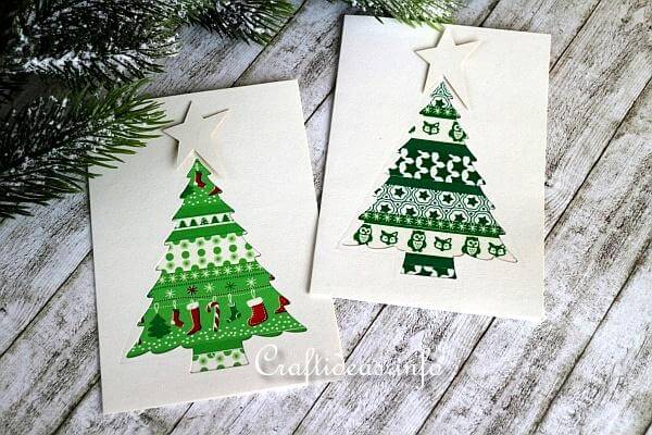 Homemade Washi Tape Christmas Tree Craft DIY Washi tape Christmas Tree craft for kids
