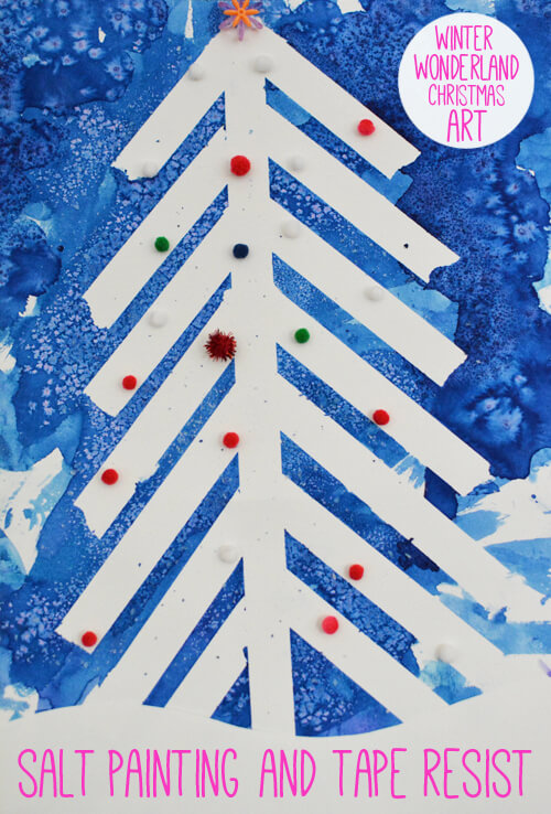 Homemade Winter Craft For Kindergartners Using Washi Tape DIY Washi tape Christmas Tree craft for kids