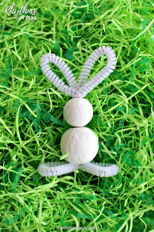 How To Make Bunny Using Pipe Cleaners & Wooden Beads