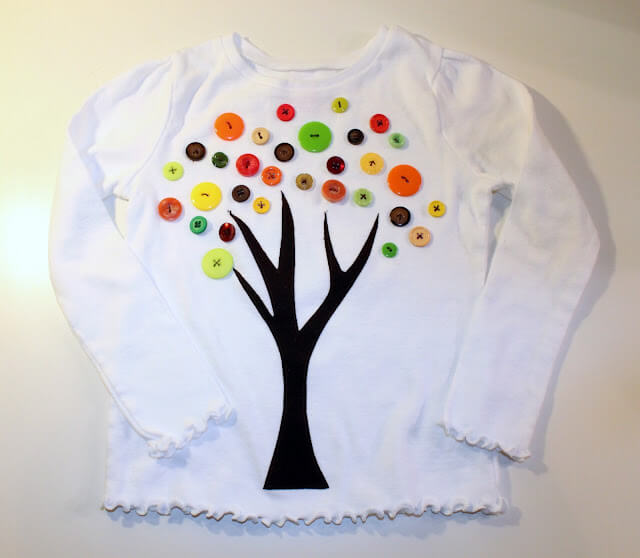 How To Make Fall Tree Button Shirt