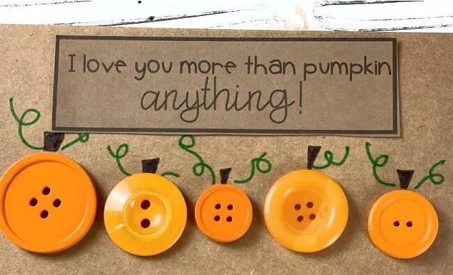 How To Make Halloween Card With Button Pumpkins Button Pumpkin Crafts for Halloween