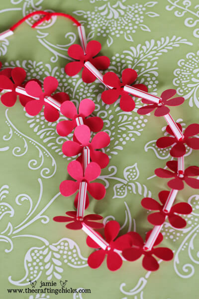 How To Make Hawaiian Leis With Flower Punch, Straws & CardstockRed Crafts For Preschoolers