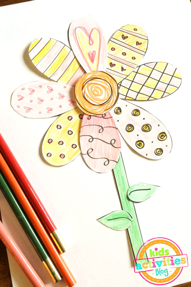 How to Make Spring Flower With Free Printable Template