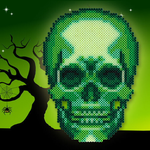 How To Make X-ray Skull Out Of Perler Beads Haunting Halloween Perler Beads Patterns