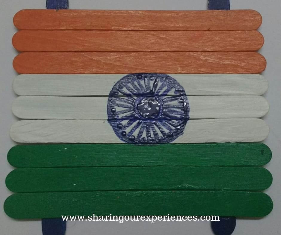 Ice-stick National Flag Craft For Kids